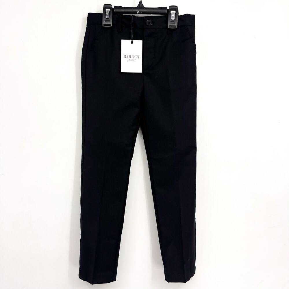 BARDOT Boys Oscar Suit Pants Size 5 XS Jet Black Solid Straight Leg NWT
